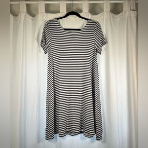 LOFT blue and white striped tshirt dress